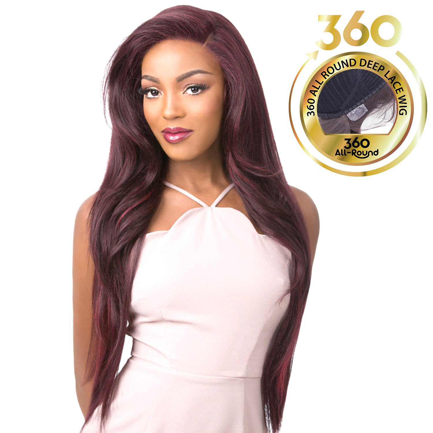 It's A Wig Human Hair Blend 360 All Round Deep Lace Wig 360 Lace Adelinda