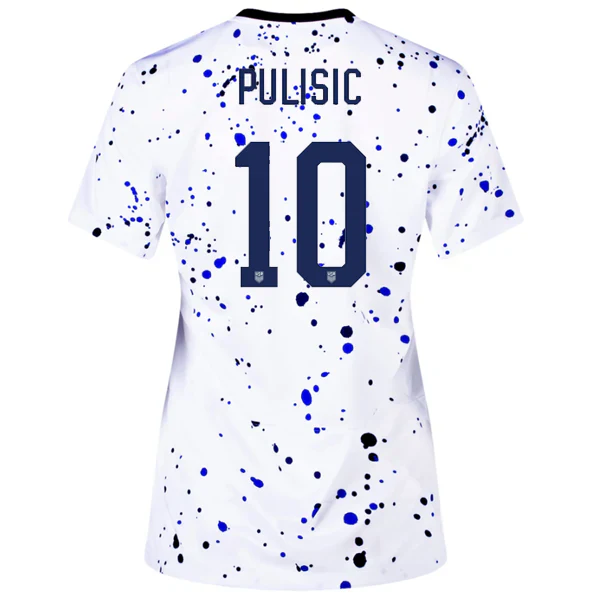Womens United States Christian Pulisic Home Jersey 23/24 (White/Loyal Blue)