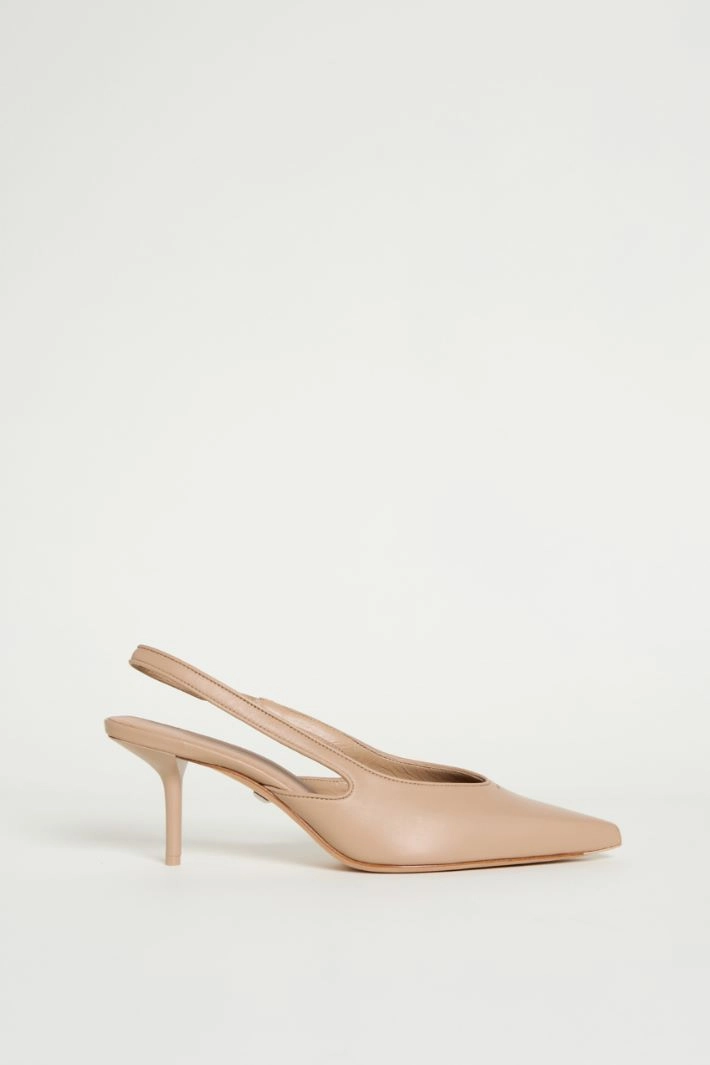 Nappa leather slingbacks - BEIGE