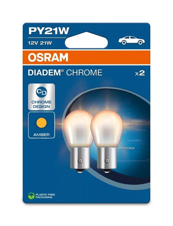 Osram Diadem Py21W 12V 21W Bulb - X2 UniversalRef: Osrm00111A / 1129546