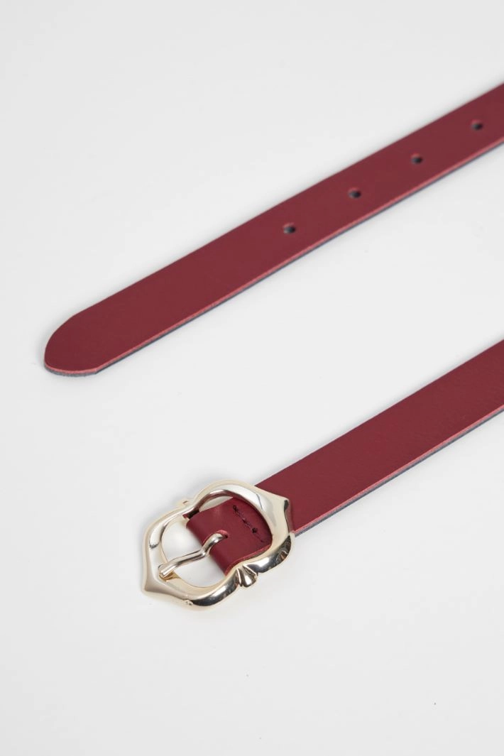 Geometric buckle belt - BORDEAUX