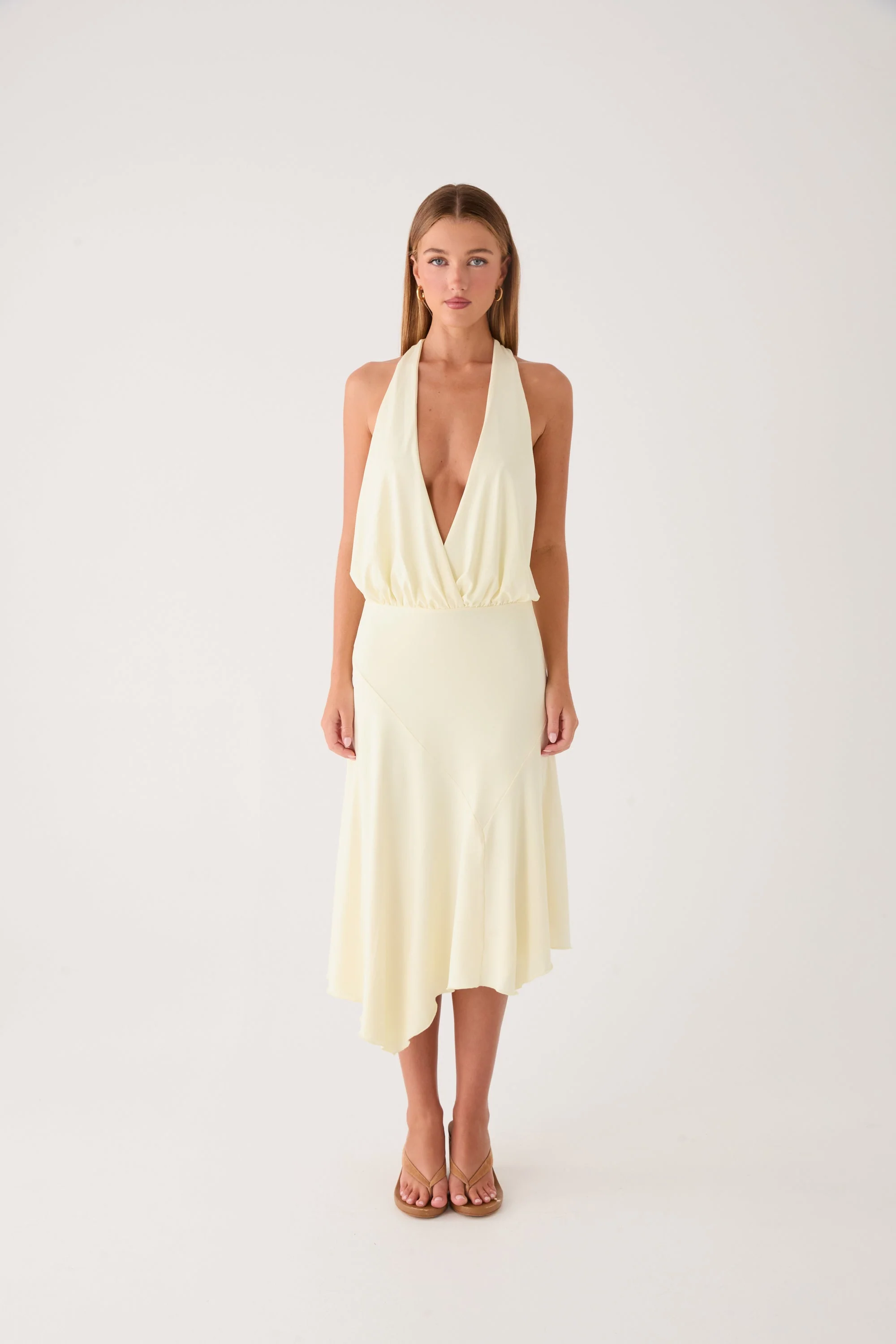Ignite It Midi Dress - Lemon
