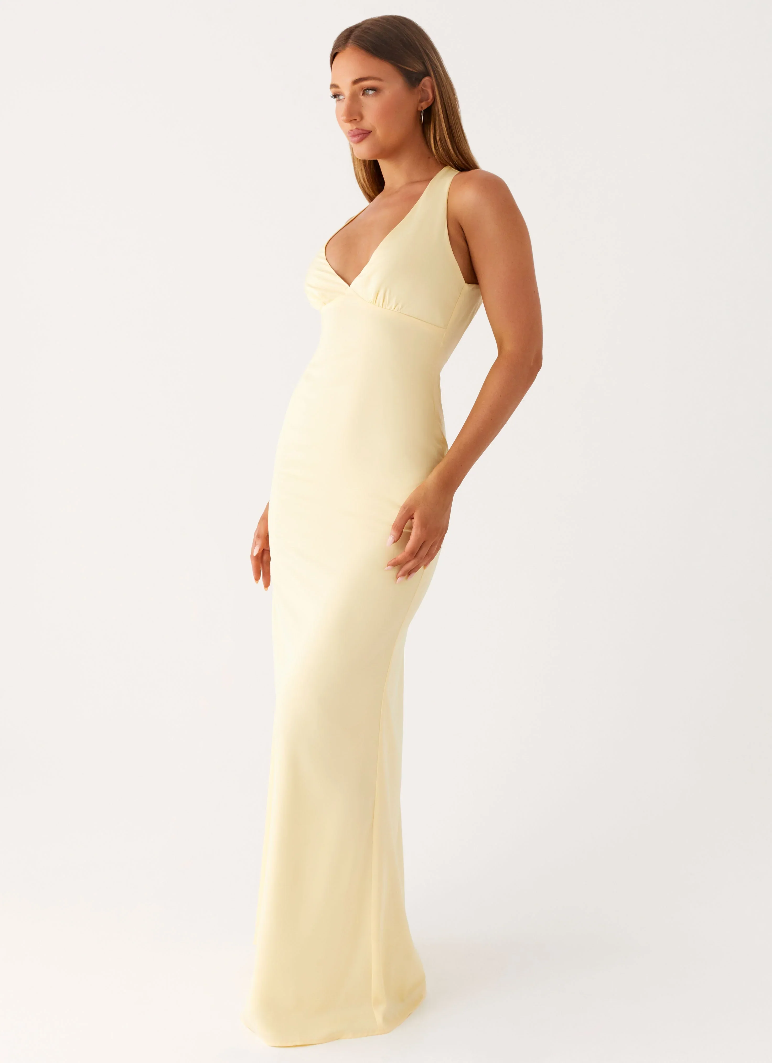 Desi Halterneck Maxi Dress - Yellow