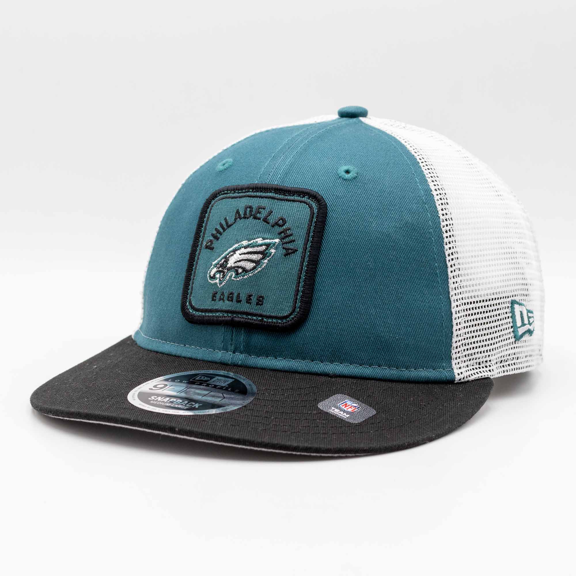 Philadelphia Eagles Patch Trucker New Era Low Profile 9FIFTY Snapback Cap
