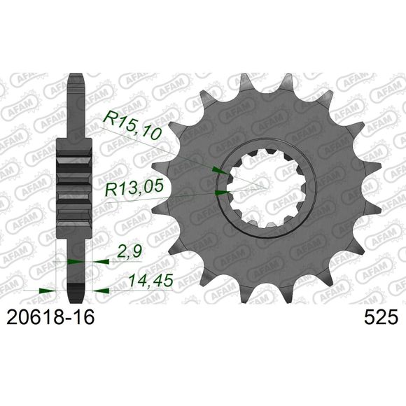AFAM Chain Kit 525 Premium Steel TypeRef: AA0452 / KIT101751