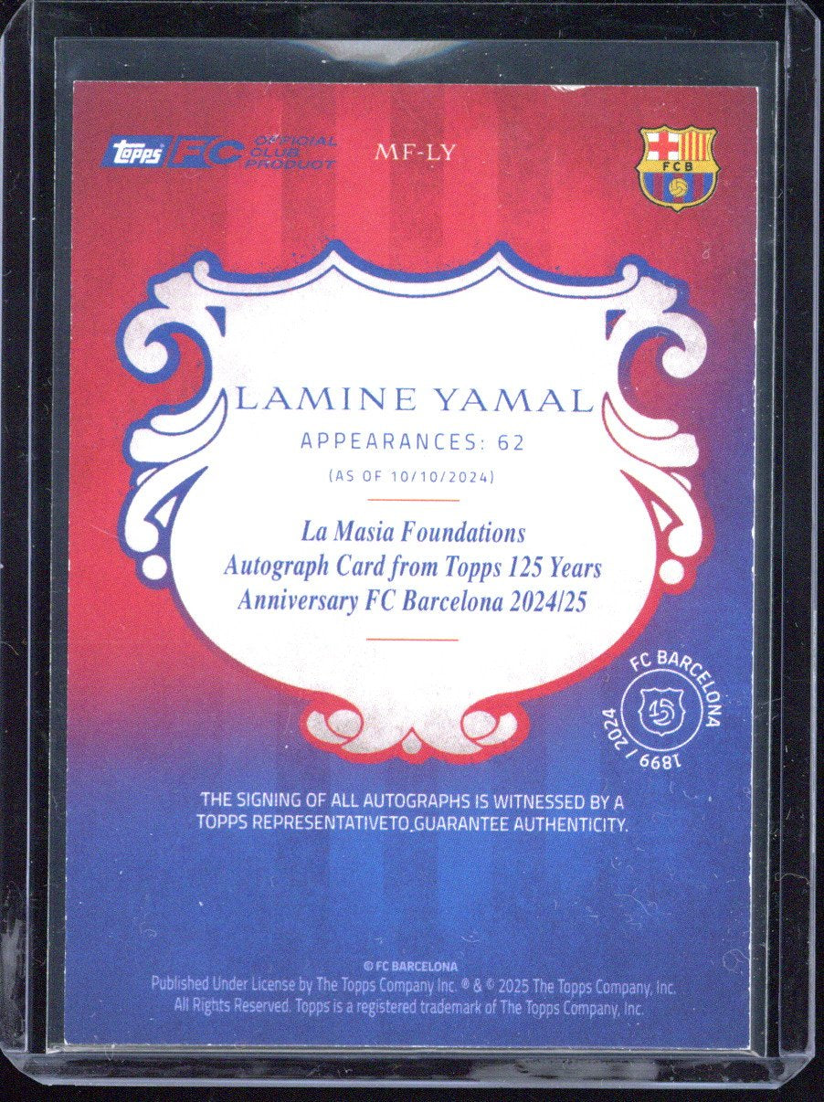 2024-25 Topps FC Barcelona 125 Years Anniversary Lamine Yamal Autograph /75