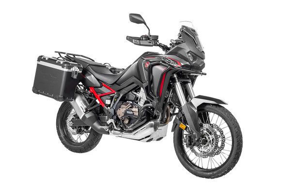Touratech ZEGA Evo X suitcase With 38/38 offset - Black support included - Black anodizedRef: Trt01801A / 01-403-6067-0