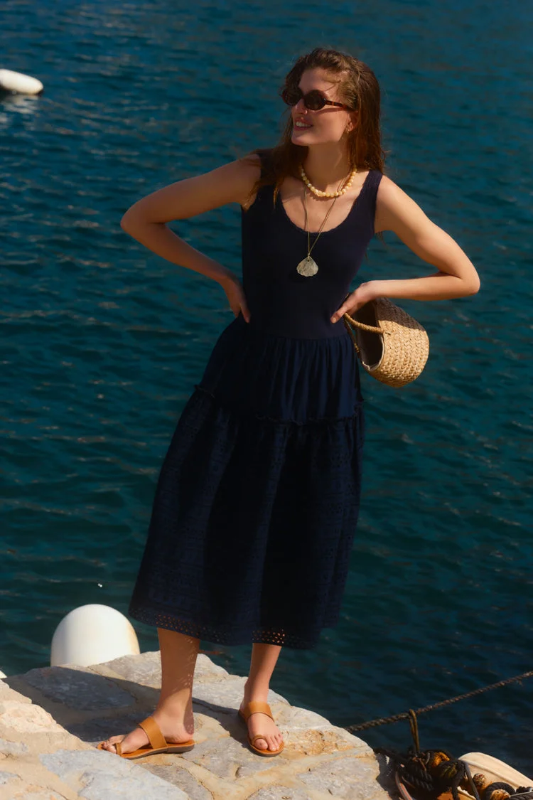 Navy Casey Midi Dress