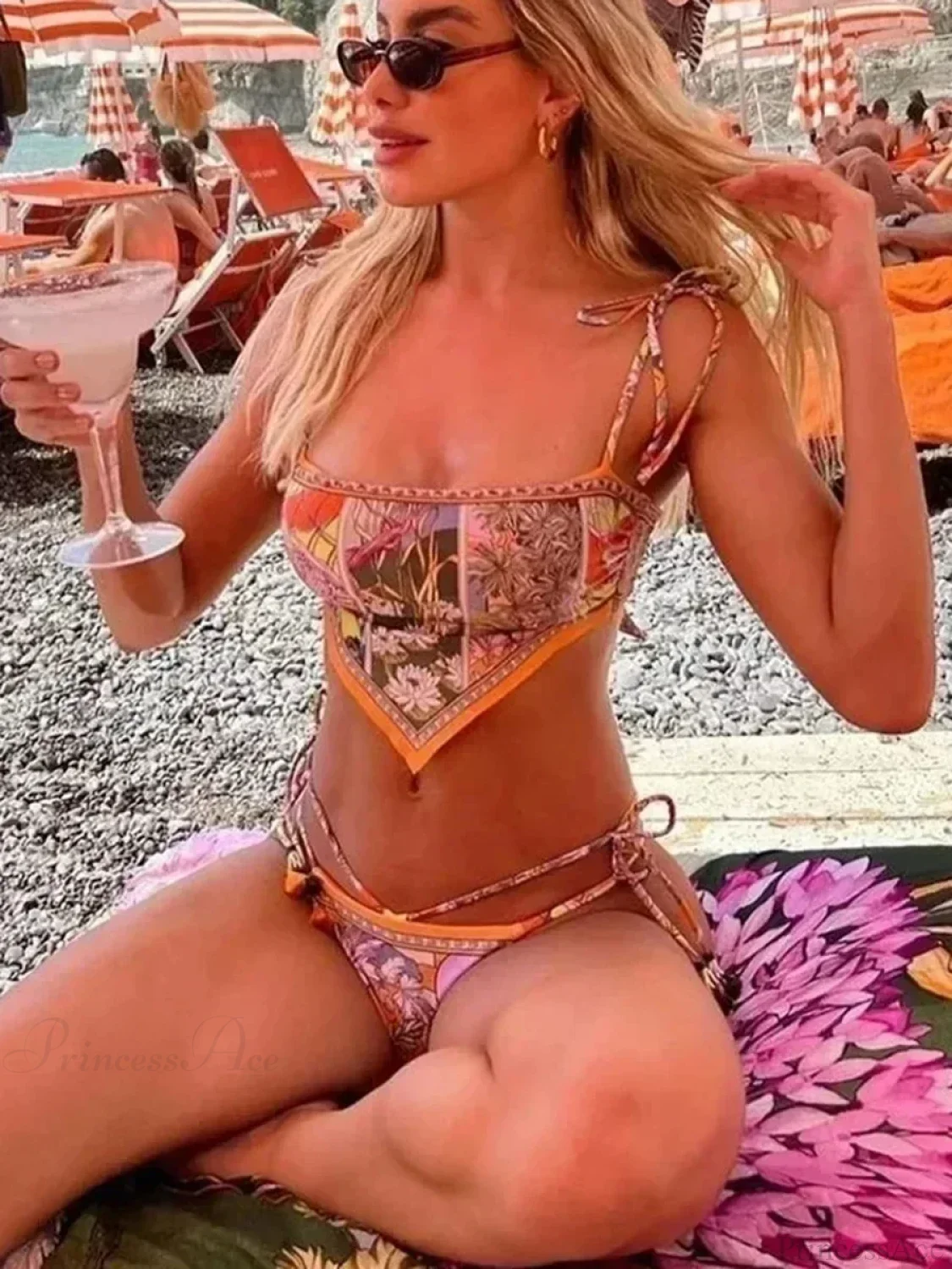 Printed Crop Top Brazilian Bikini Set