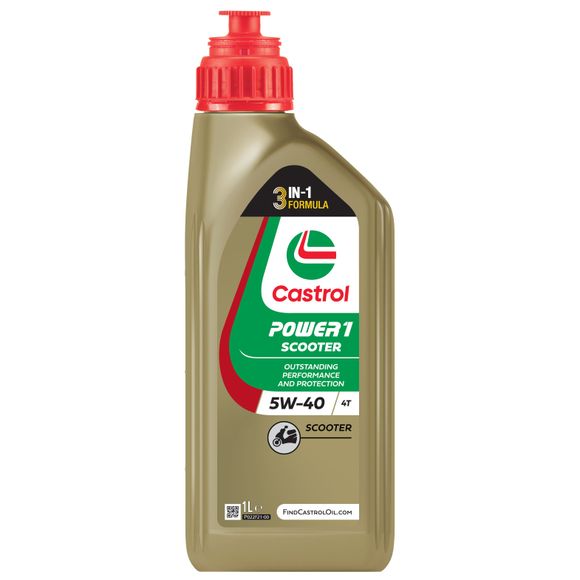 Huile moteur Castrol POWER 1 SCOOTER 4T 5W40 (1 litre) UniverselRef : CL0040 / ART-001659