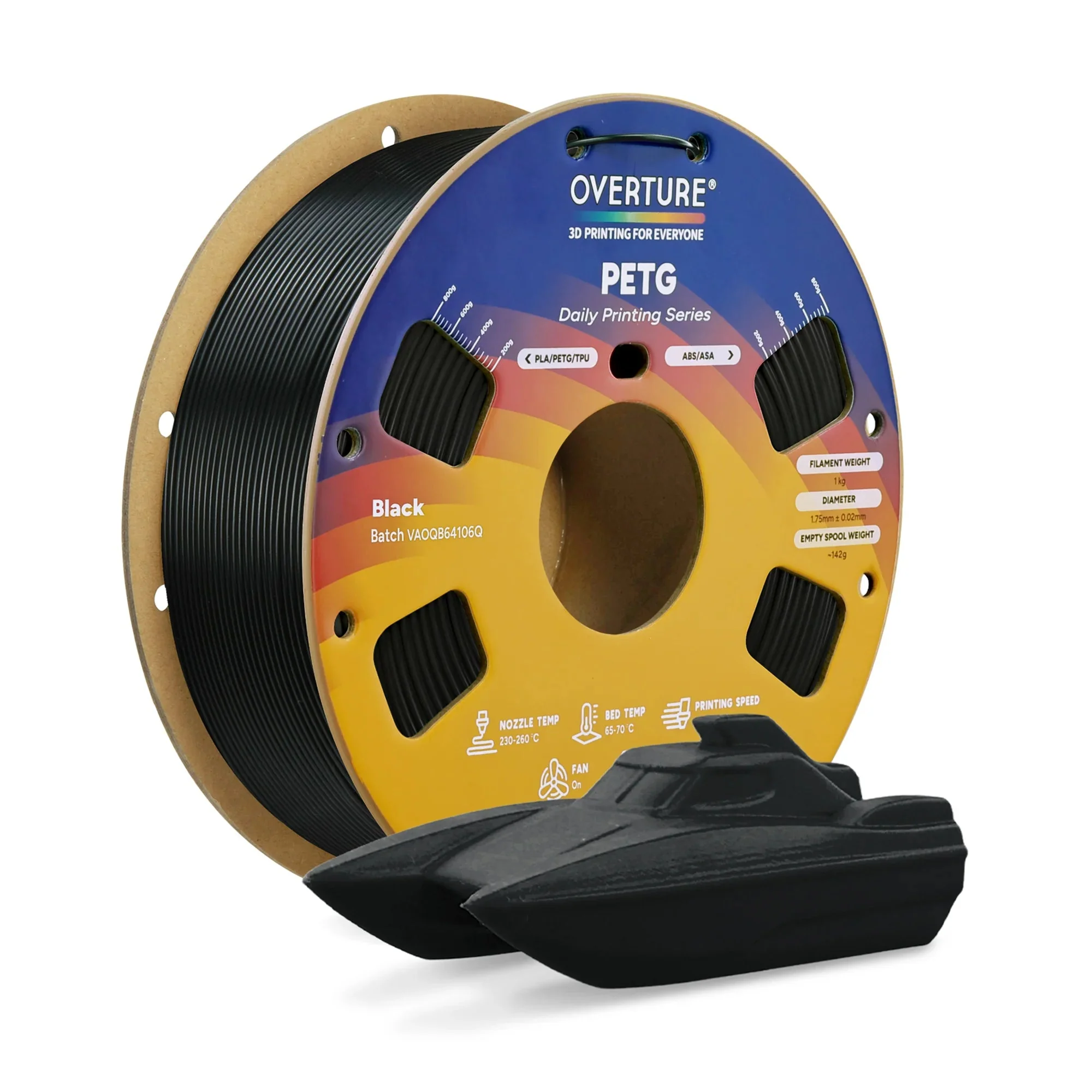 Overture PETG 3D Printer Filament 1.75mm