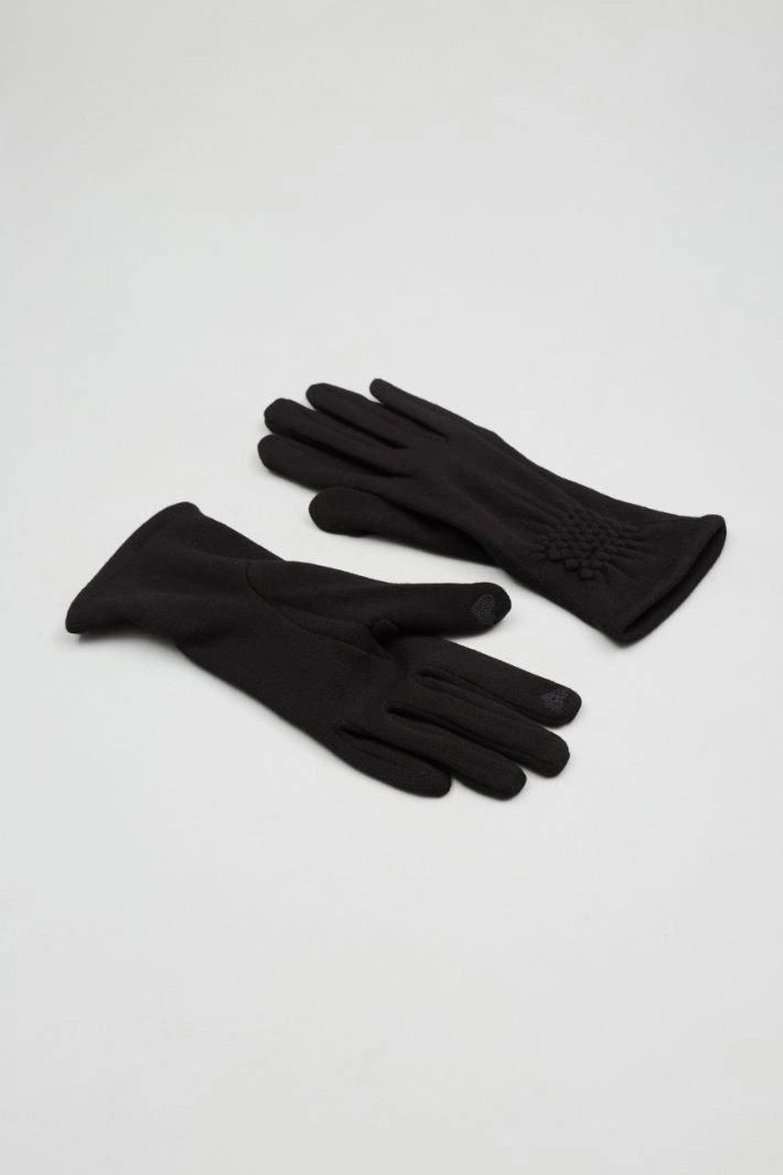 Cotton jersey gloves - BLACK