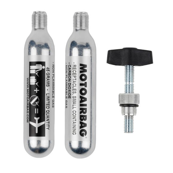 Cartouche de gaz Motoairbag - LOT DE 2 - AVEC ACCESSOIRE MISE EN PLACE RAPIDERef : MOAI0006 / D4218