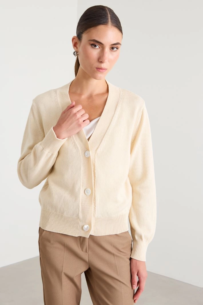Cotton cardigan - IVORY