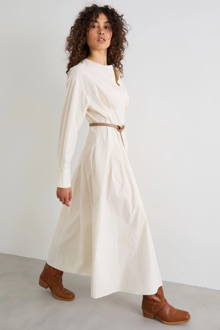 Cotton shirt dress - IVORY