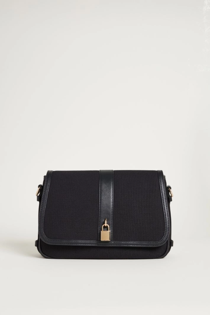 Canvas shoulder bag - BLACK