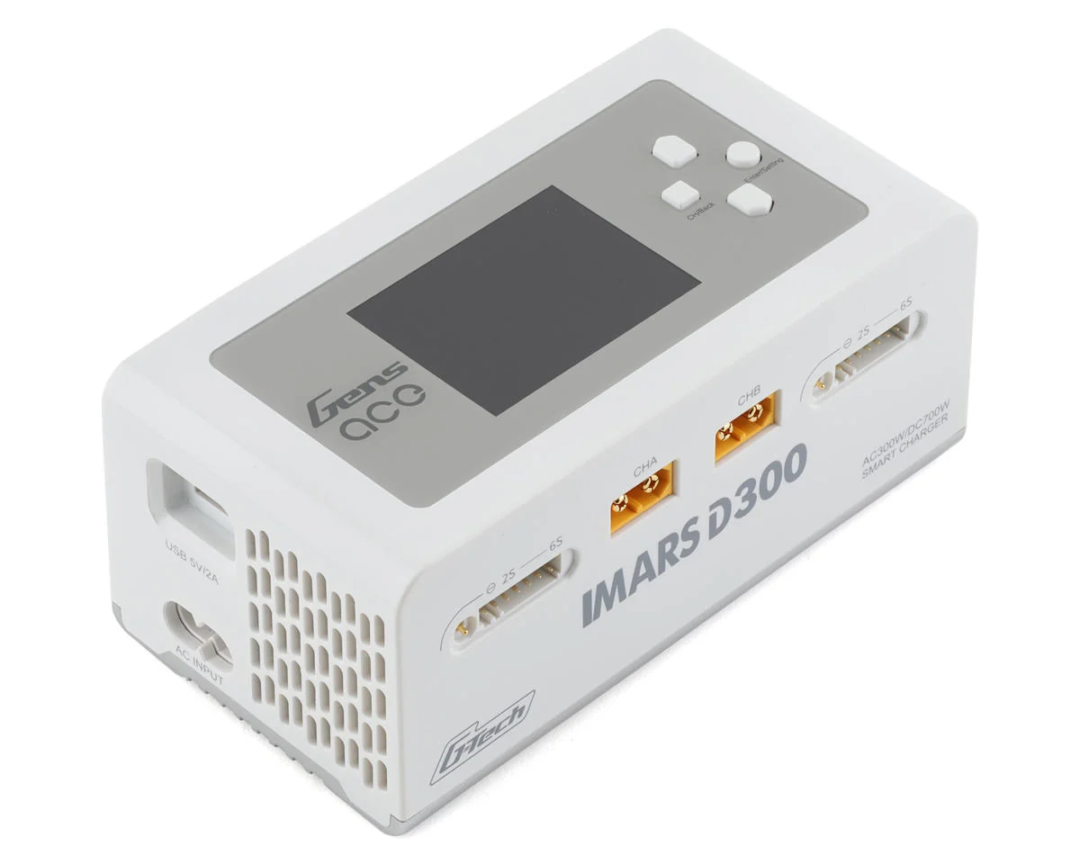 Gens Ace Imars D300 G-Tech Smart Dual AC/DC Charger GEA300WD300-UW