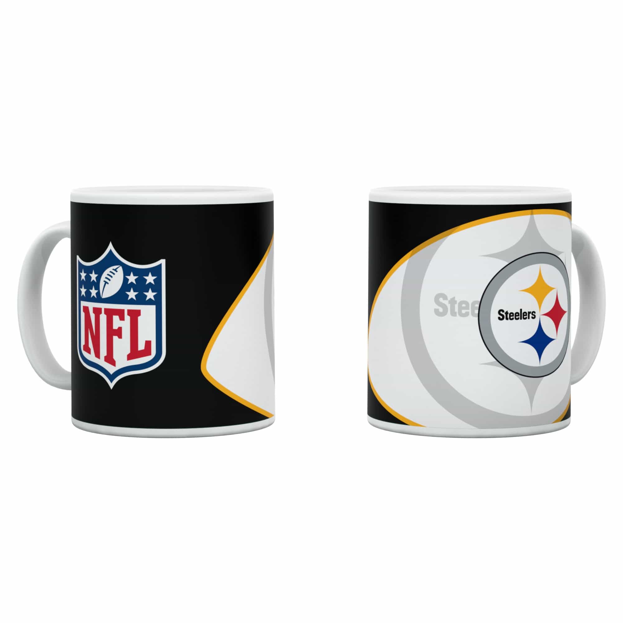 Pittsburgh Steelers Shadow Logo & Shield NFL Mug (330 ml)