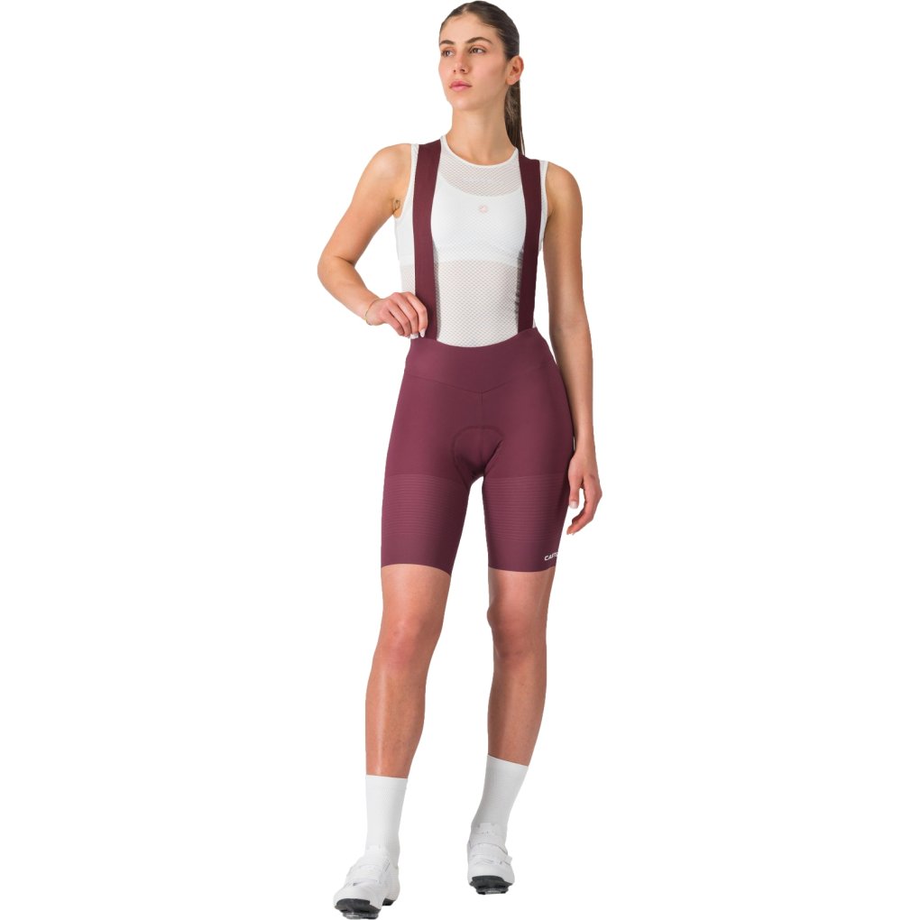 Castelli Premio Evo DT Bibshorts Women - deep bordeaux/rosa giro 625