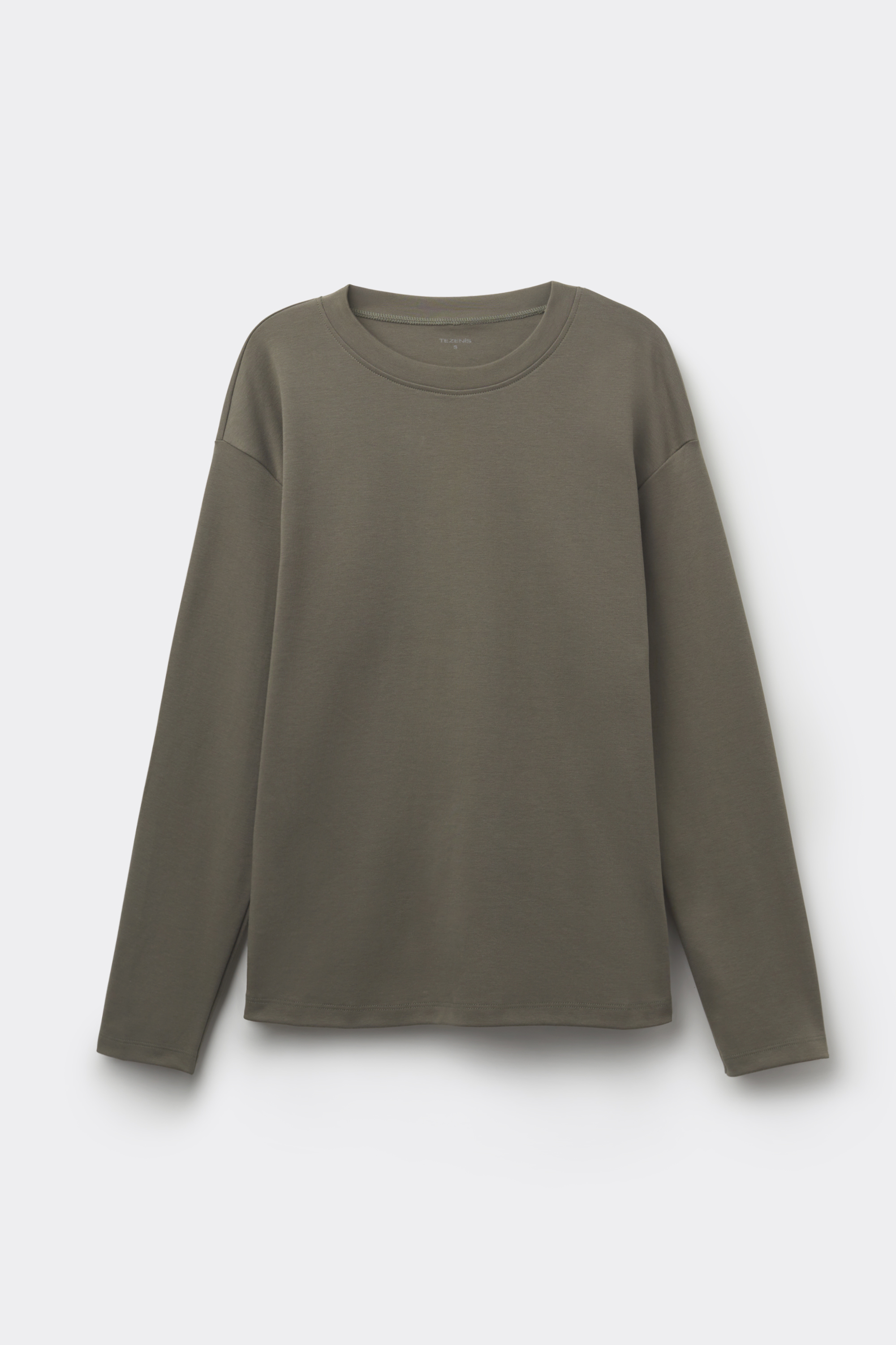 Medium Weight 100% Cotton Long Sleeve T-shirt with a Round Neckline