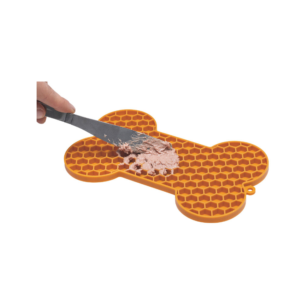 Beeztees Lick Mat Bone - Orange