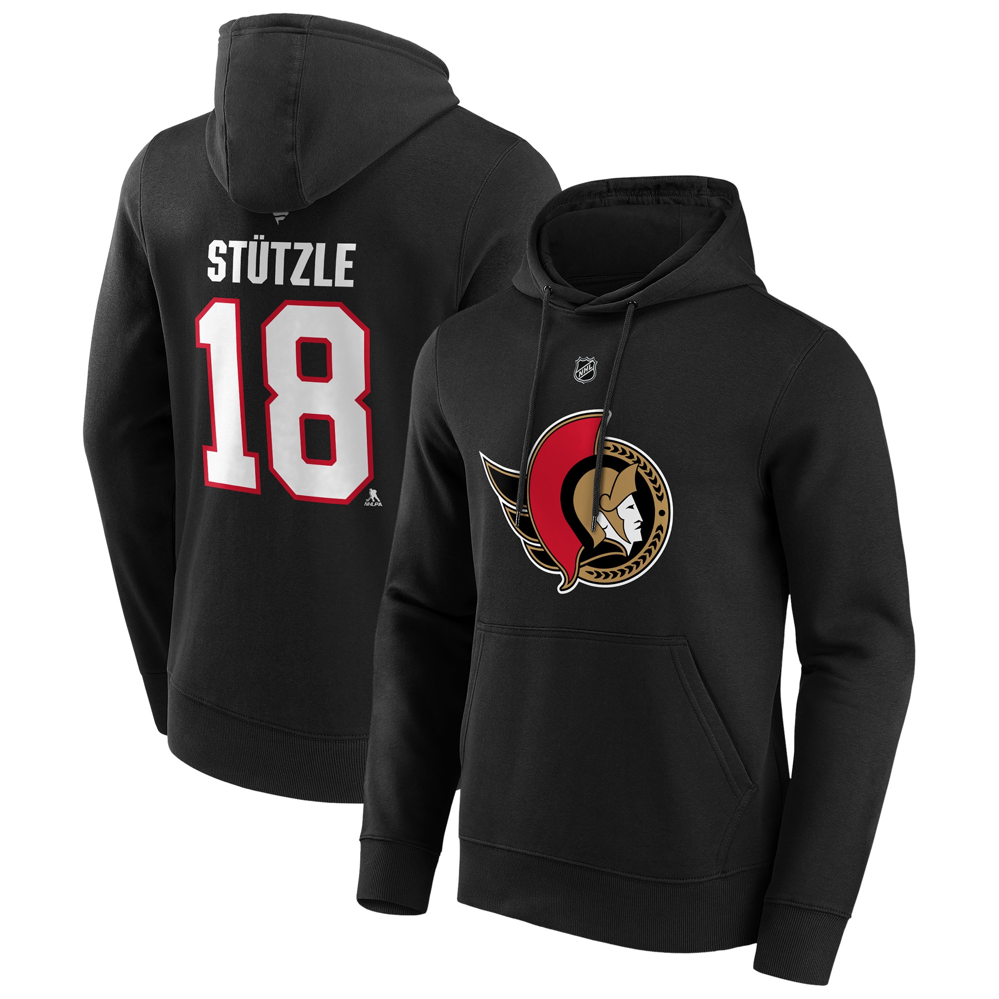 Tim Stützle #18 Ottawa Senators Player NHL Hoodie Black