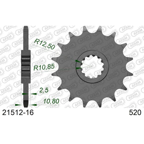 Kit chaine AFAM 520 Type Acier origineRef : AA0434 / KIT102482
