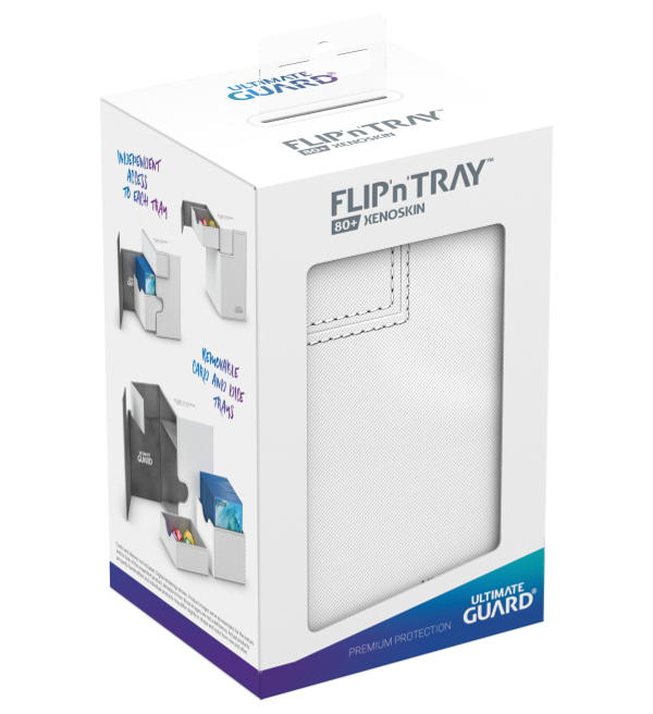 Ultimate Guard Flip'n'Tray Deck Case 80+ Standard Size XenoSkin - White