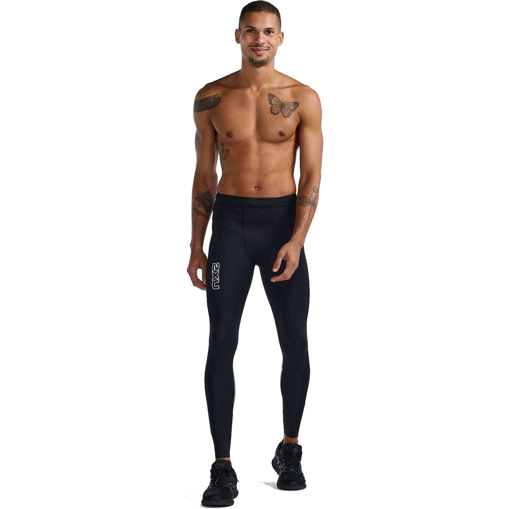 2XU Light Speed React Compression Tights Men - black/white reflective