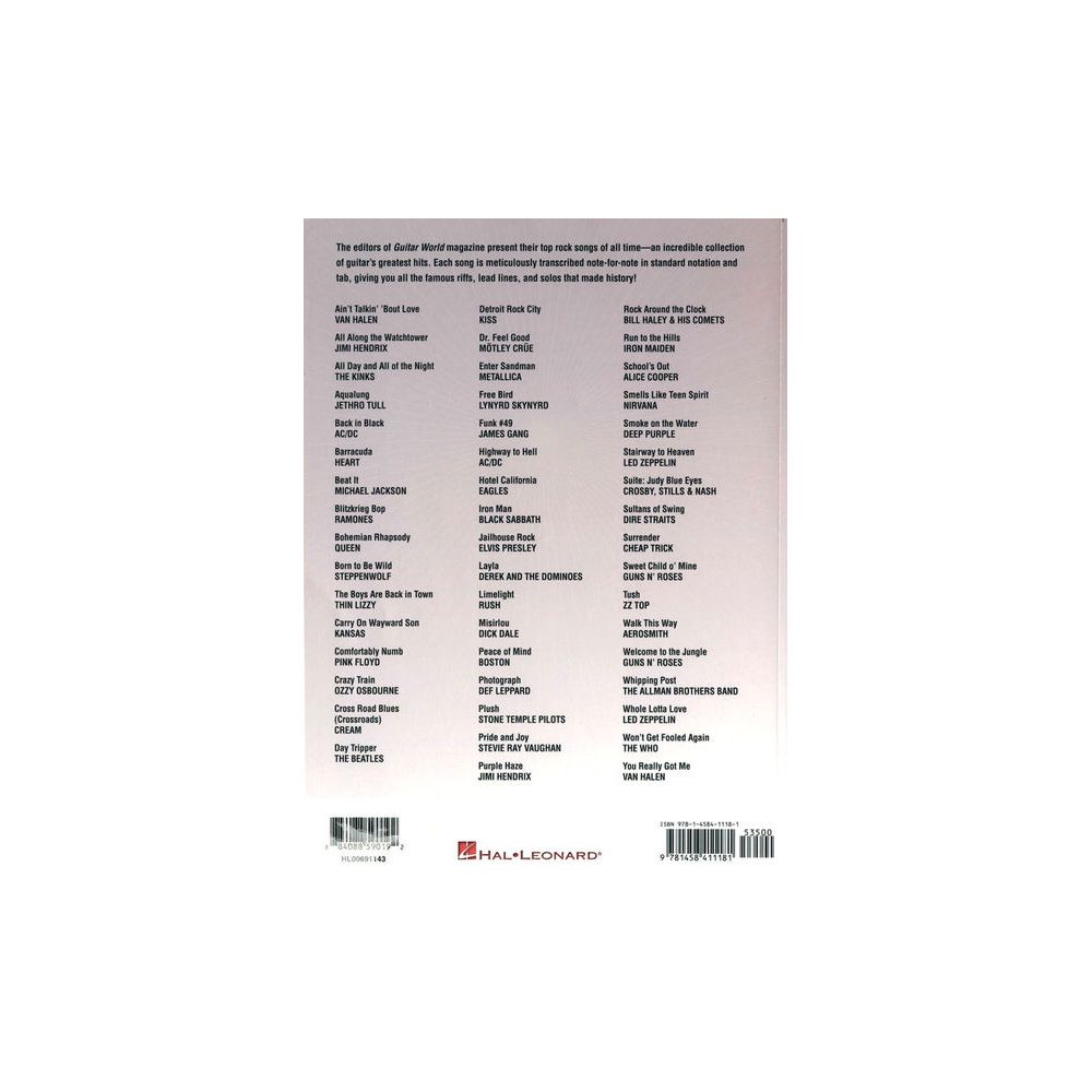 Hal Leonard Guitar 50 Greatest Rock Songs – Thomann Ireland