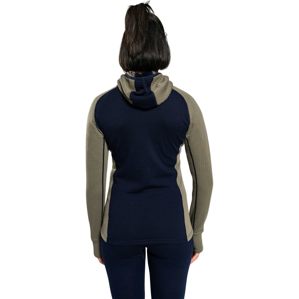 Ulvang Peak Field Hooded Full Zip Midlayer Women - Bungee Grey/Navy Blue