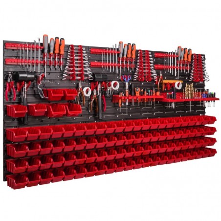 Tool wall 173 x 78 cm with Hooks and 94 Boxes
