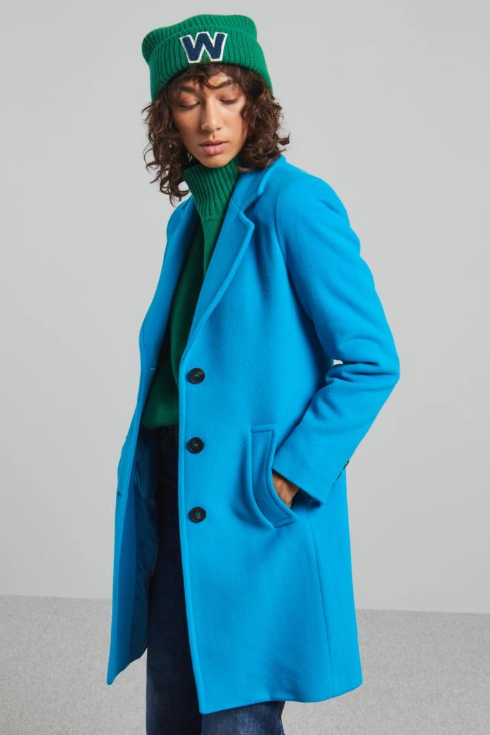 Semi-fitted coat in cloth - BLUETTE