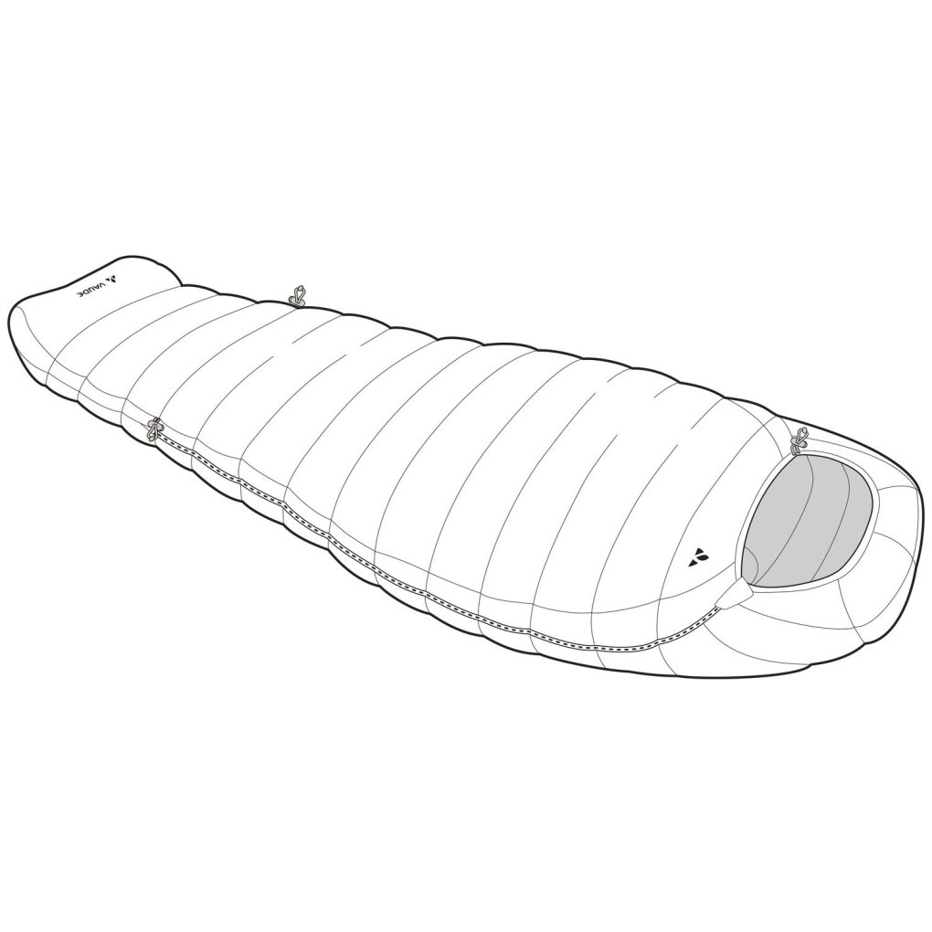 Vaude Rotstein 450 DWN Sleeping Bag - Zip left - navy