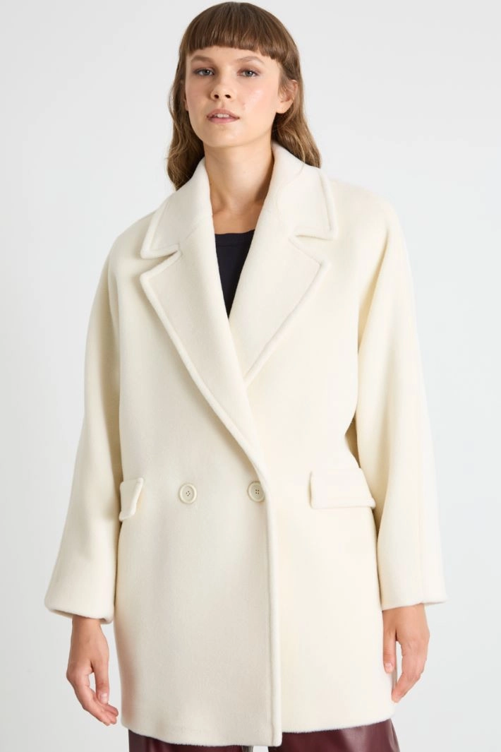 Short double-breasted jacket - WHITE
