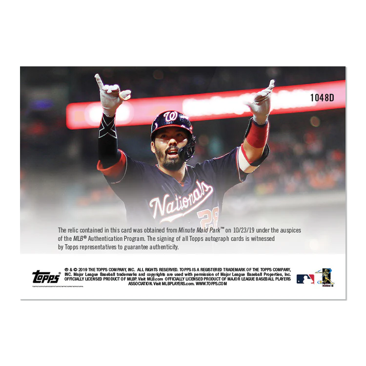 On-Card Auto Relic # to 5 - Kurt Suzuki - MLB TOPPS NOW® Card 1048D