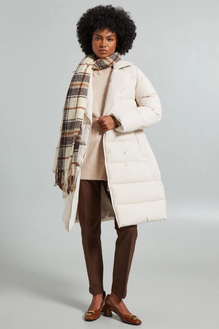 Belted down jacket - MILK