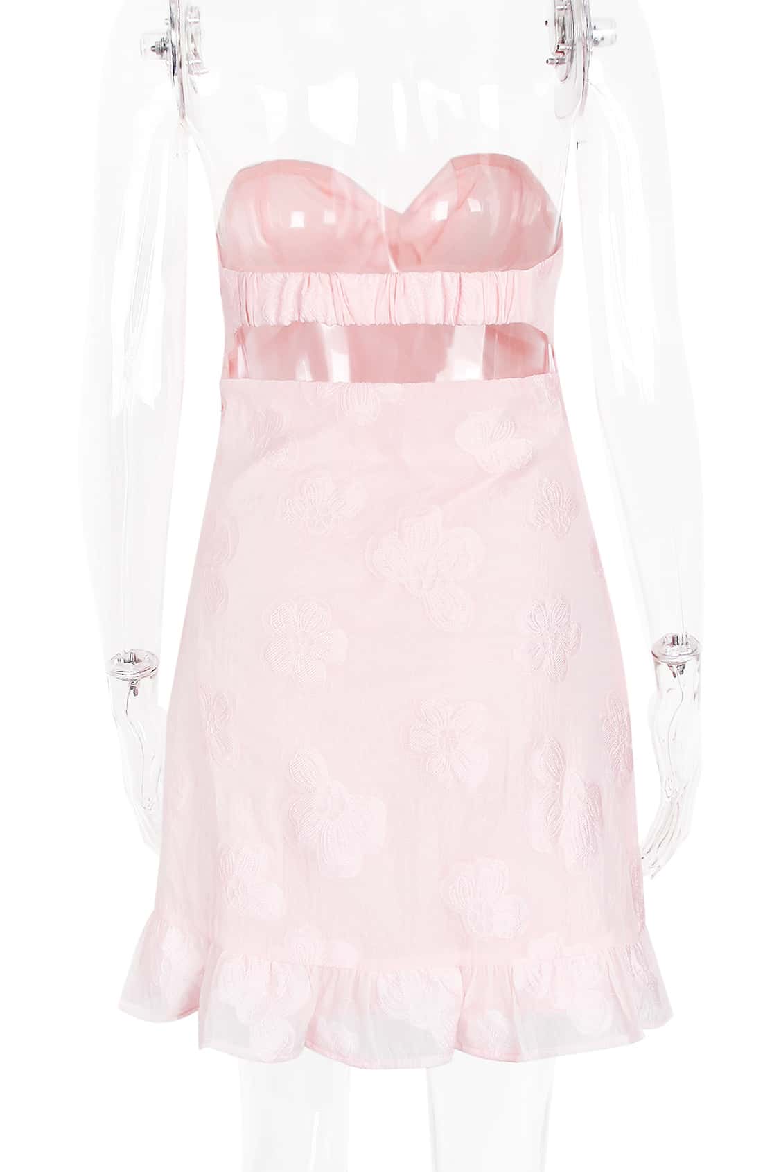 Sweet Pink Bow Fitted Short Dress