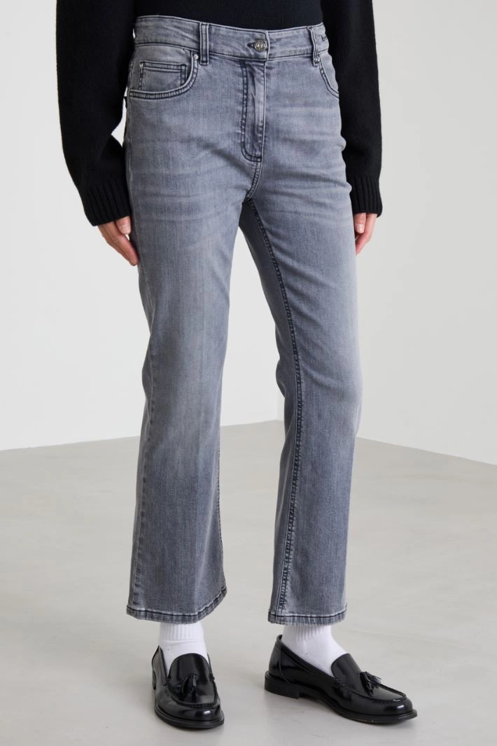 Flared cropped jeans - GREY