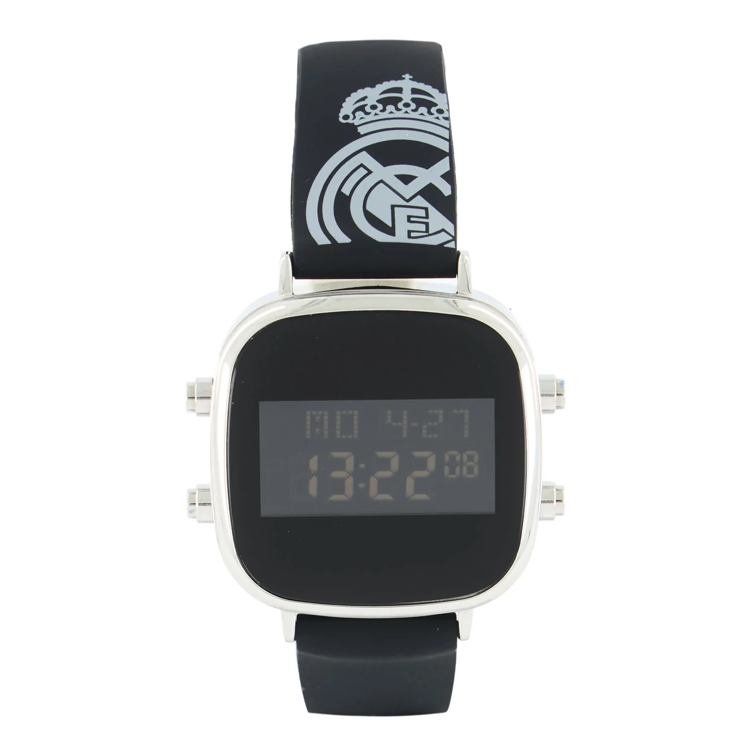 Square Digital Watch Silicone Strap Black