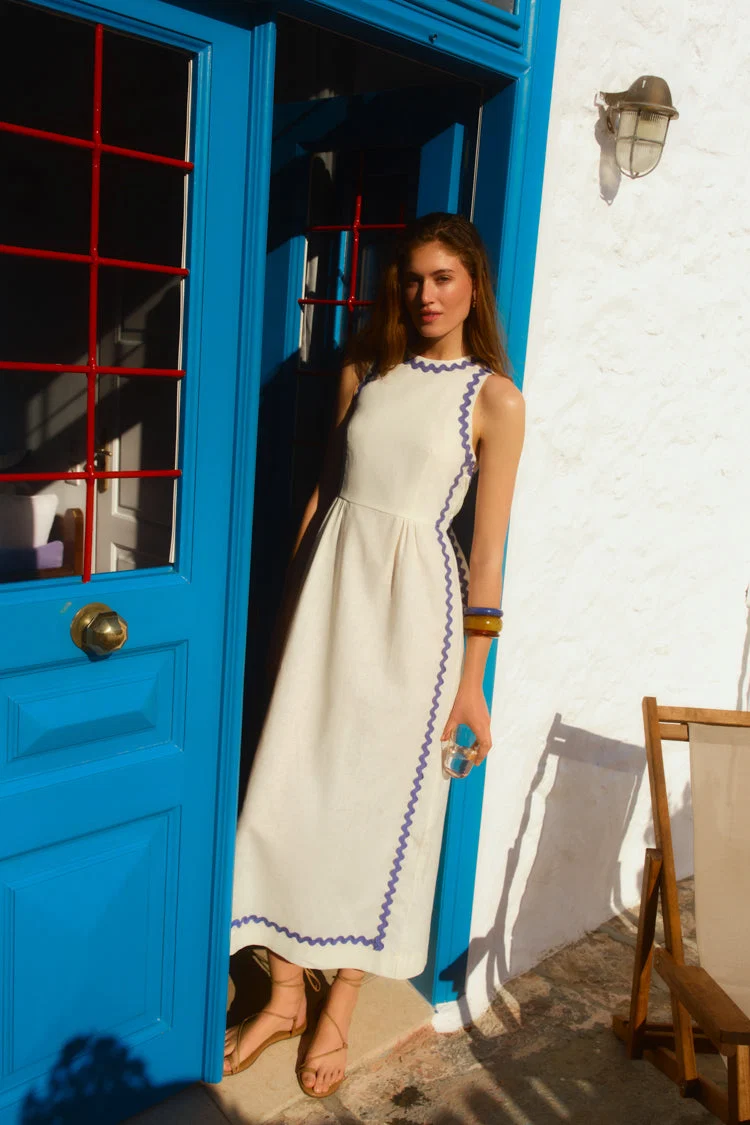 Ivory Ric Rac Tie Brocks Dress