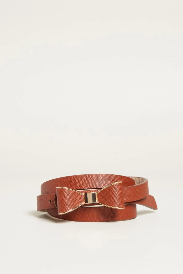 Bow-detail belt - BROWN