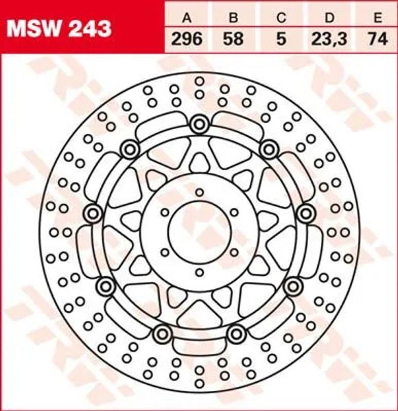 Brake disc Round Trw 17100951Ref: Trw00462A / 17100951