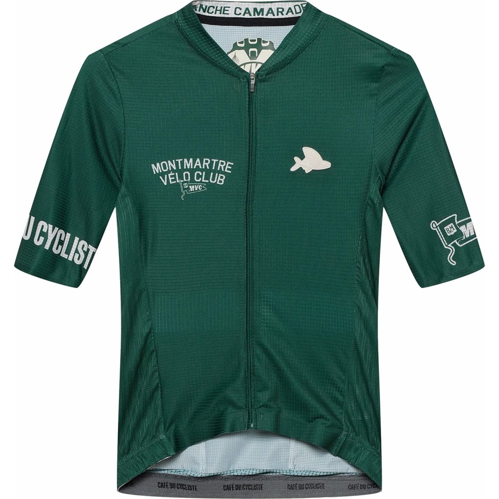 Café du Cycliste x Montmartre Vélo Club Paris Bergida Short Sleeve Jersey Women - dark green