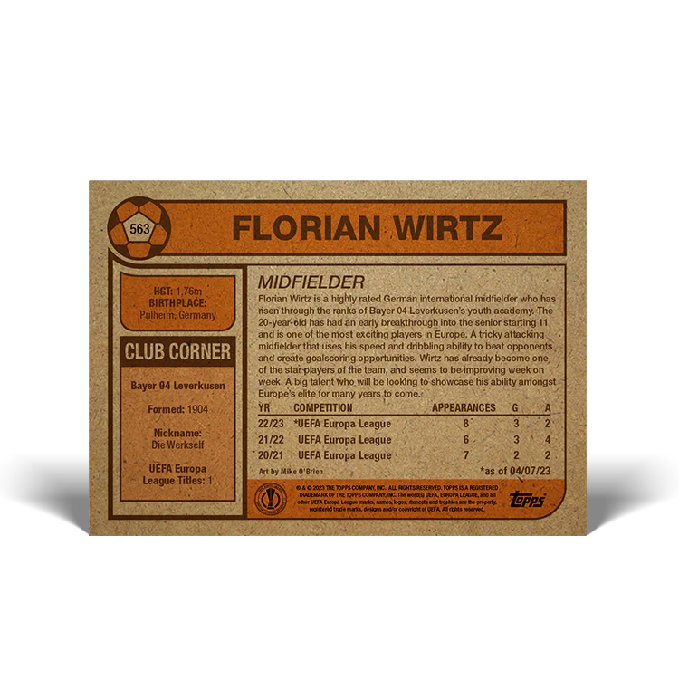 Topps UK - UCC Living Set Card #563 - Florian Wirtz