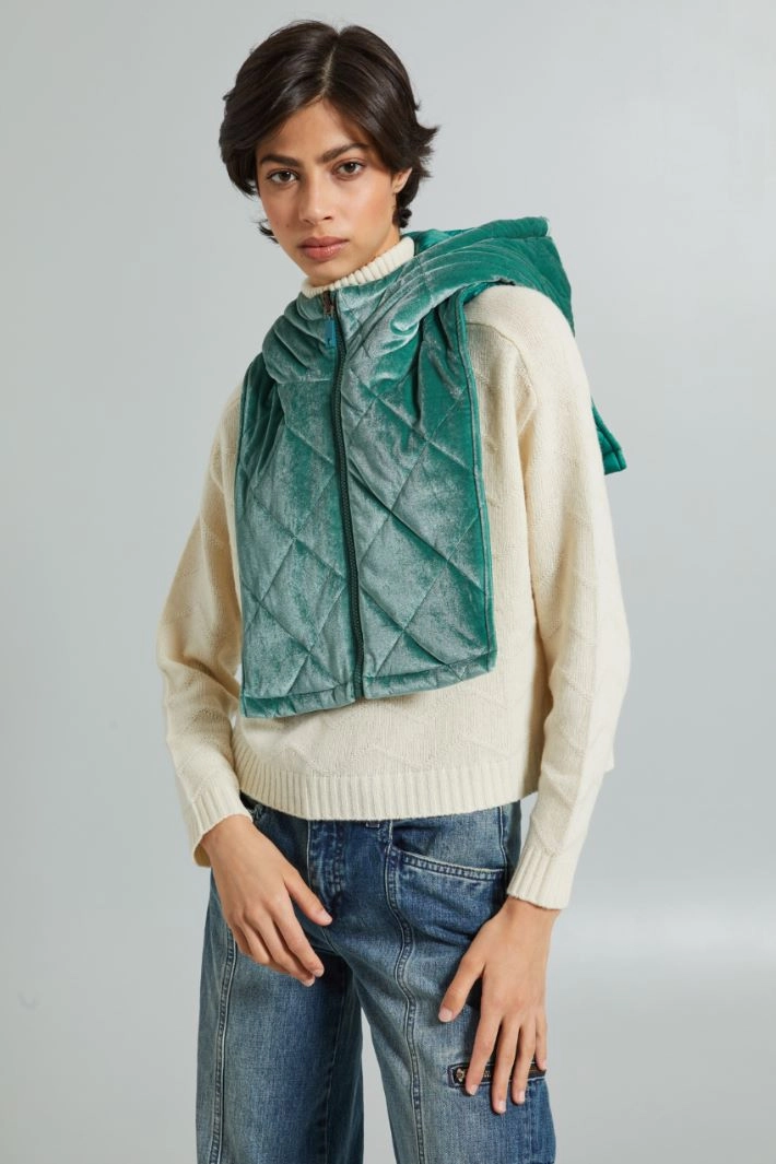 Padded velvet collar - GREEN