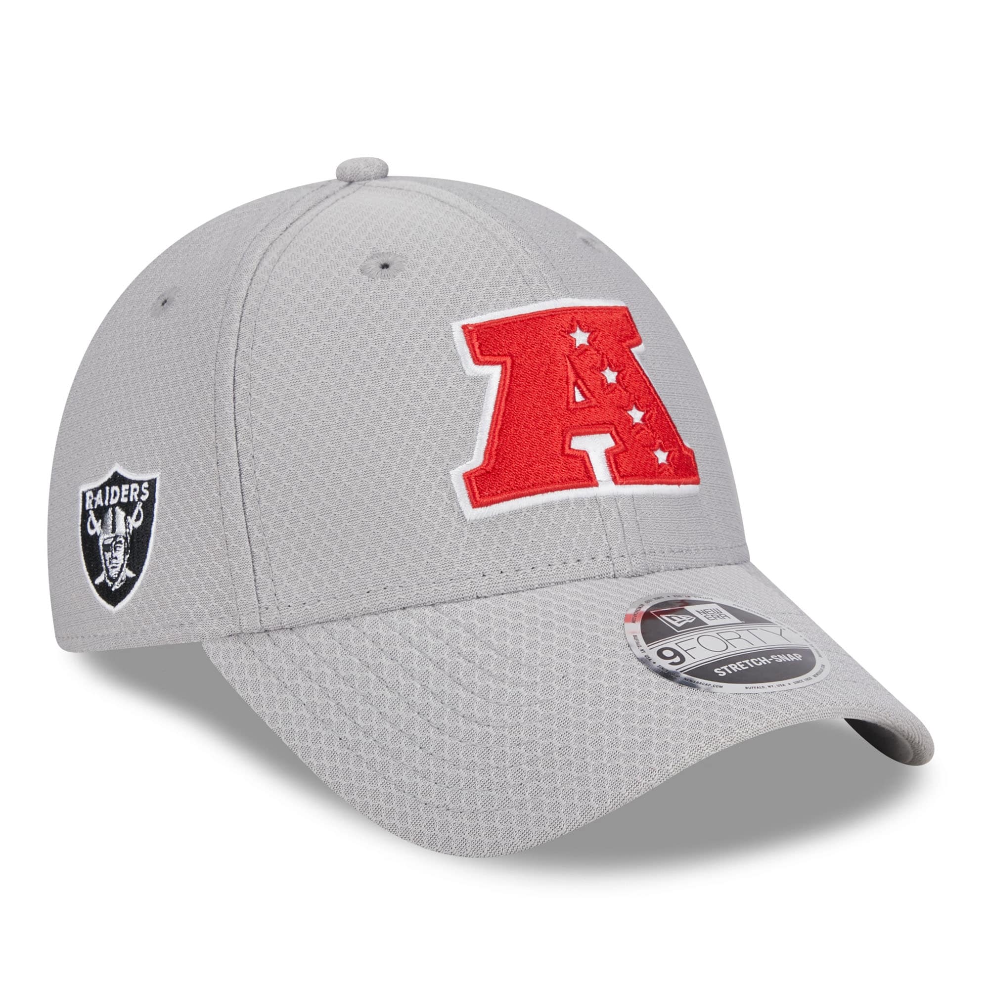 Las Vegas Raiders AFC 2024 Pro Bowl New Era Stretch-Snap 9FORTY NFL Cap Gray