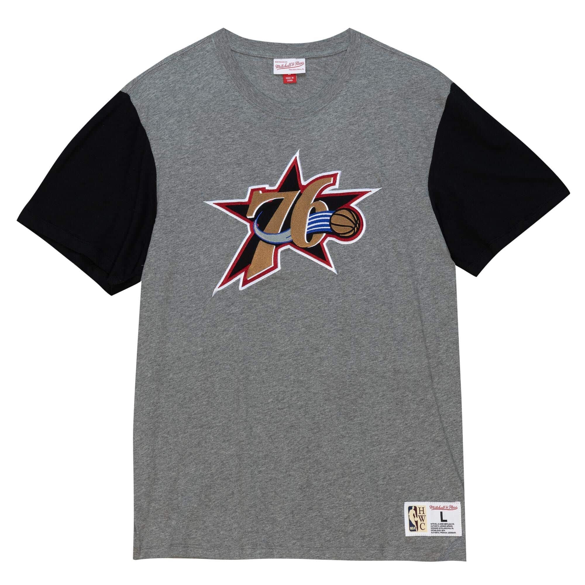 Philadelphia 76ers Mitchell & Ness Color Blocked Classic NBA T-Shirt