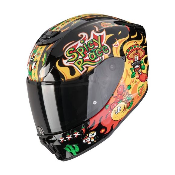 Casque intégral Scorpion Exo EXO-JUNIOR - YUCATAN - Noir / JauneRef : SC1242