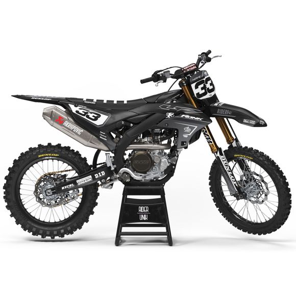 Kit déco RiderUnik TALK BLACK - NoirYAMAHA 125 YZ 125 (CE16) - 2006 - 2008Ref : RU3153 / YA-TALKBL-10